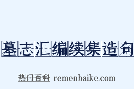 墓志汇编续集造句是什么意思的图片
